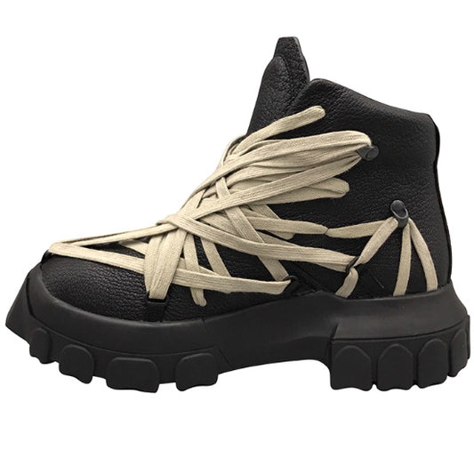 Women's & Men's Rick Mummy Series Handmade Rope Elephant Pattern Cowhide Elevator Men's Martin Boots