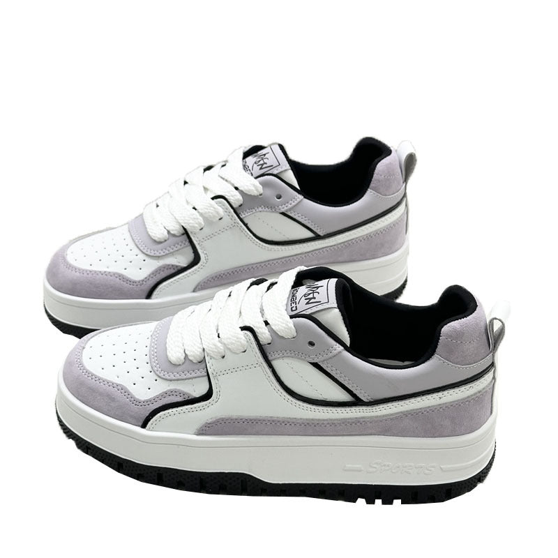 Women's Sports Big Head Breathable White Skateboard Thick Bottom Board Women's Casual Shoes
