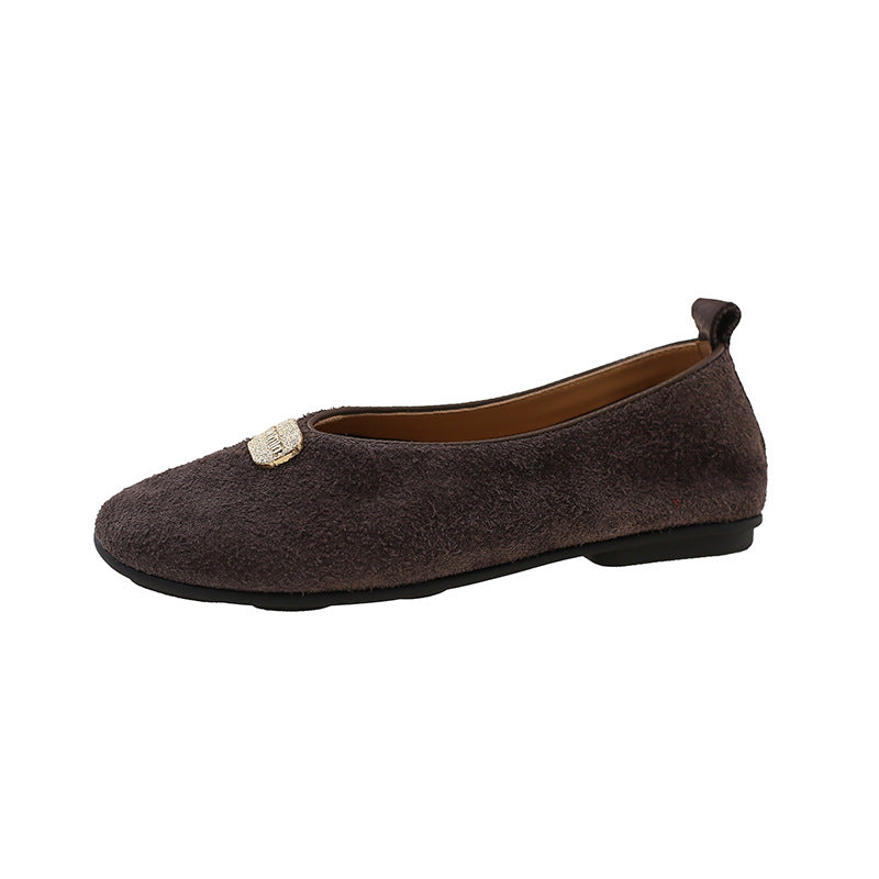 Women's Spring Flat Bottom Slip-on Round Toe Loafers