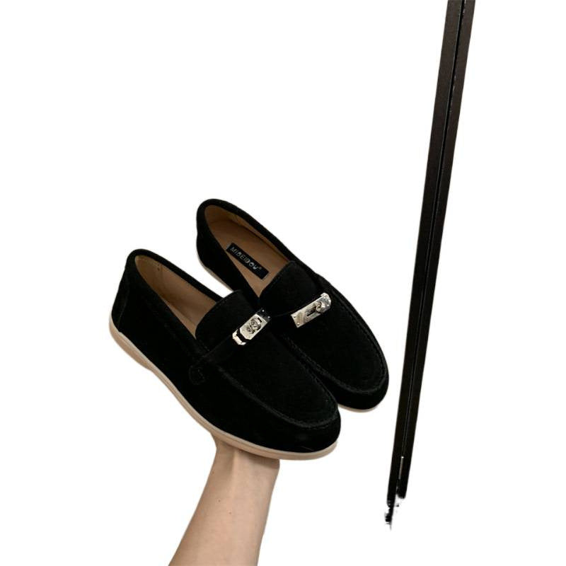 Women's Genuine Matte Pumps Comfortable Flat Size Women's Casual Shoes