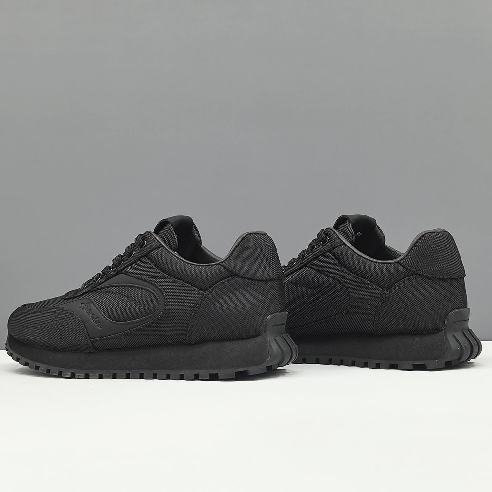 Men's Summer Black Breathable Cloth Fashion Platform Casual Shoes
