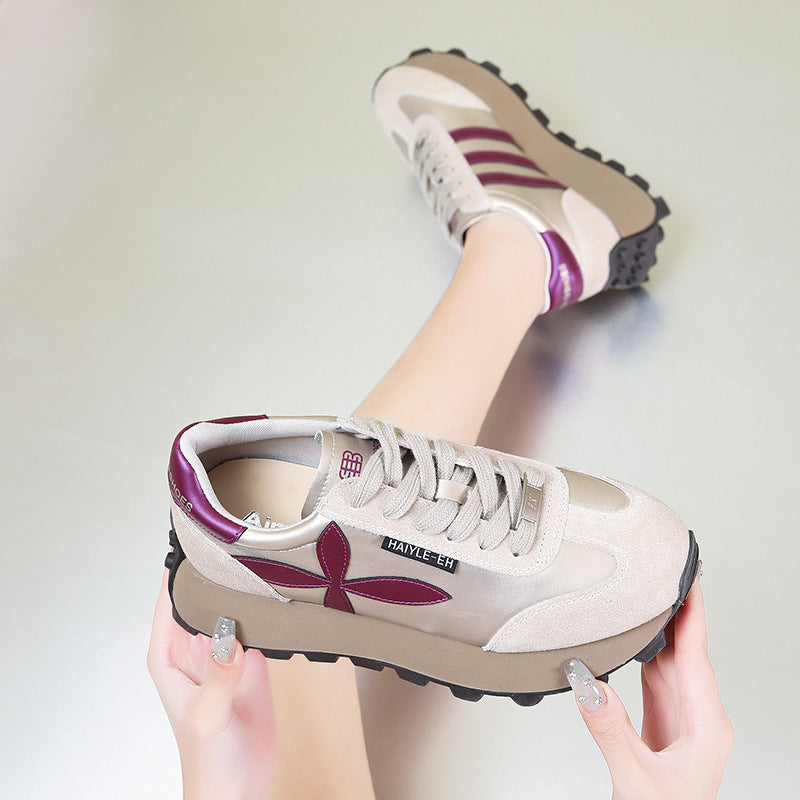 Women's Spring Platform Height Increasing Board Color Matching Women's Sports Shoes