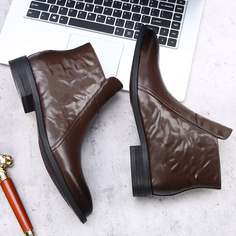 Men's High-grade Pointed Chelsea Winter Genuine England Boots