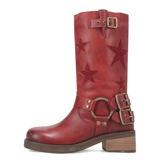 Women's Knee-high Belt Buckle Chunky Plus Size Fashion Women's Leather Boots