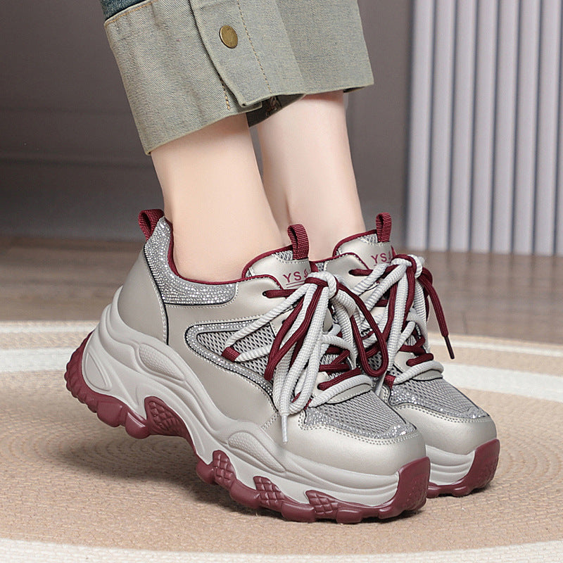 Women's Lightweight Running Small Feet Platform Dad Sneakers