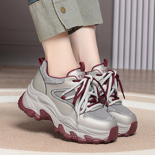 Women's Lightweight Running Small Feet Platform Dad Sneakers