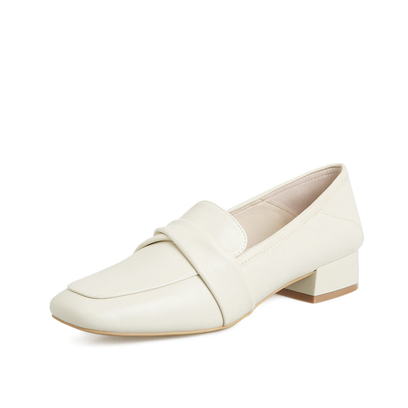 Women's Chunky Pumps Summer British Style Square Toe One Women's Fashion Shoes