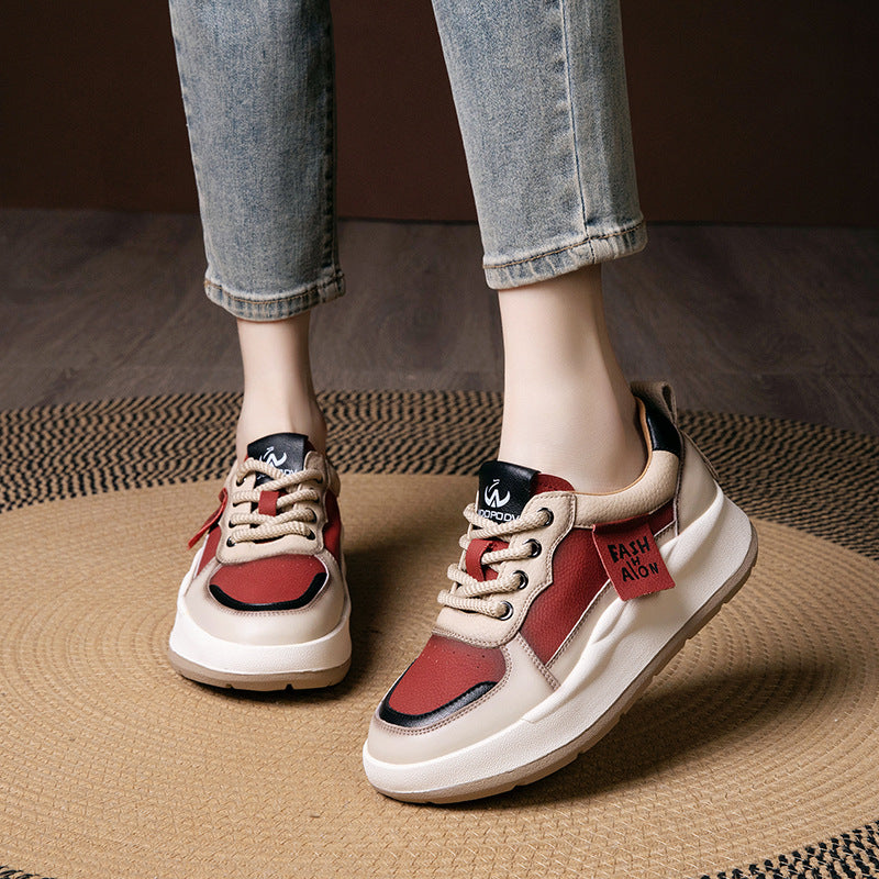 Women's Retro Sports Thick Bottom Color Matching Low Women's Casual Shoes