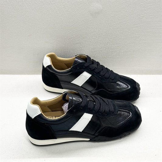 Women's Genuine Skate Black Soft End Retro Coffee Color Mountaineering Flat Sports Casual Shoes