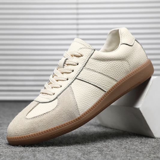 Men's Layer Cowhide German Training Low Top Board Trendy Sneakers