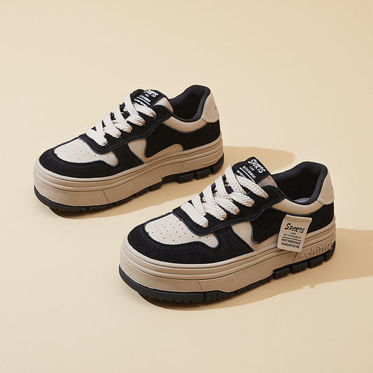 Women's Autumn Fashionable Korean Style Platform Single Sneakers