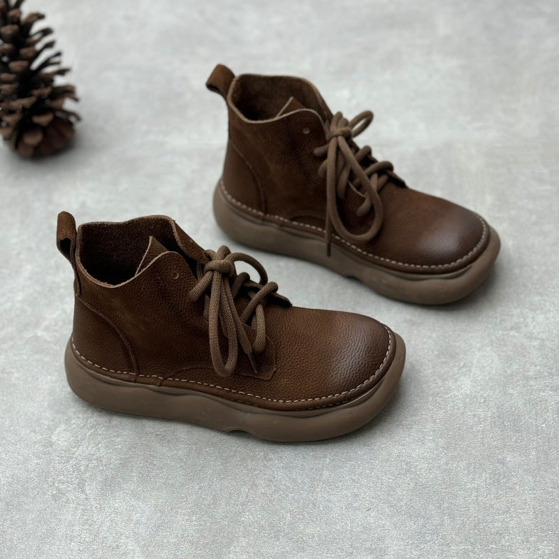 Women's Short Handmade Cotton Linen Style Wide Boots