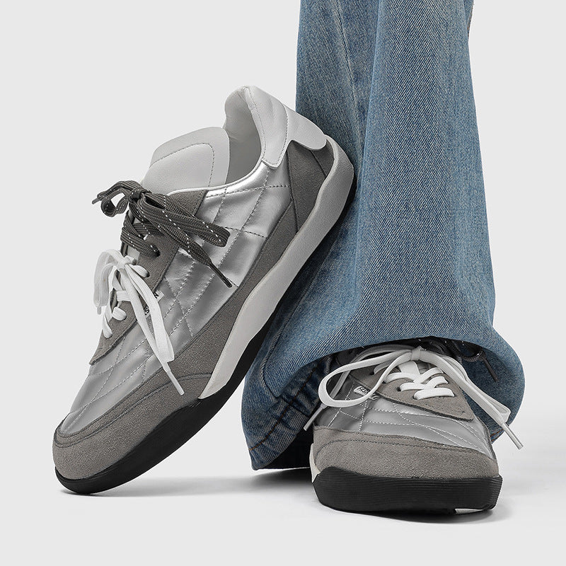 Men's Style Rhombus Lace Up Flat German Training Sneakers