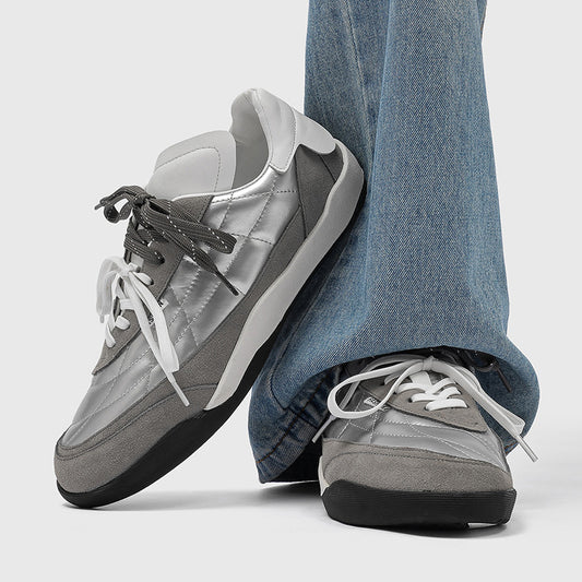 Men's Style Rhombus Lace Up Flat German Training Sneakers