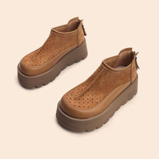Platform Ankle Female Genuine Hole Ventilation Women's Casual Shoes