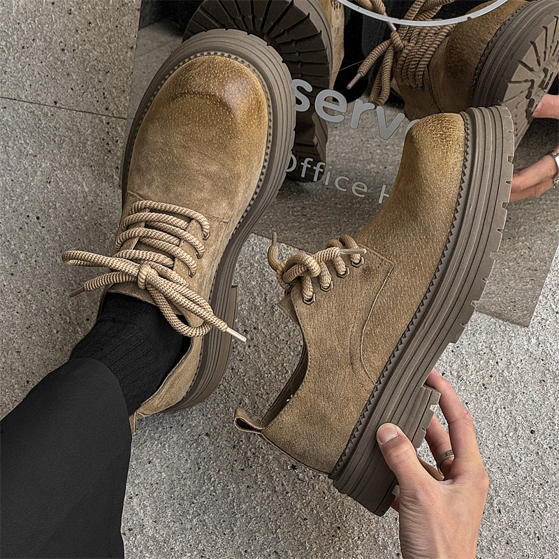 Men's Spring Breathable Thick-soled British Style Couple Men's Martin Boots
