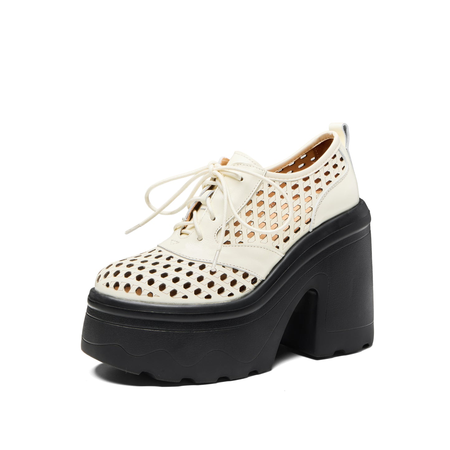 Women's Hollow Out Chunky High Small Versatile Women's Fashion Shoes