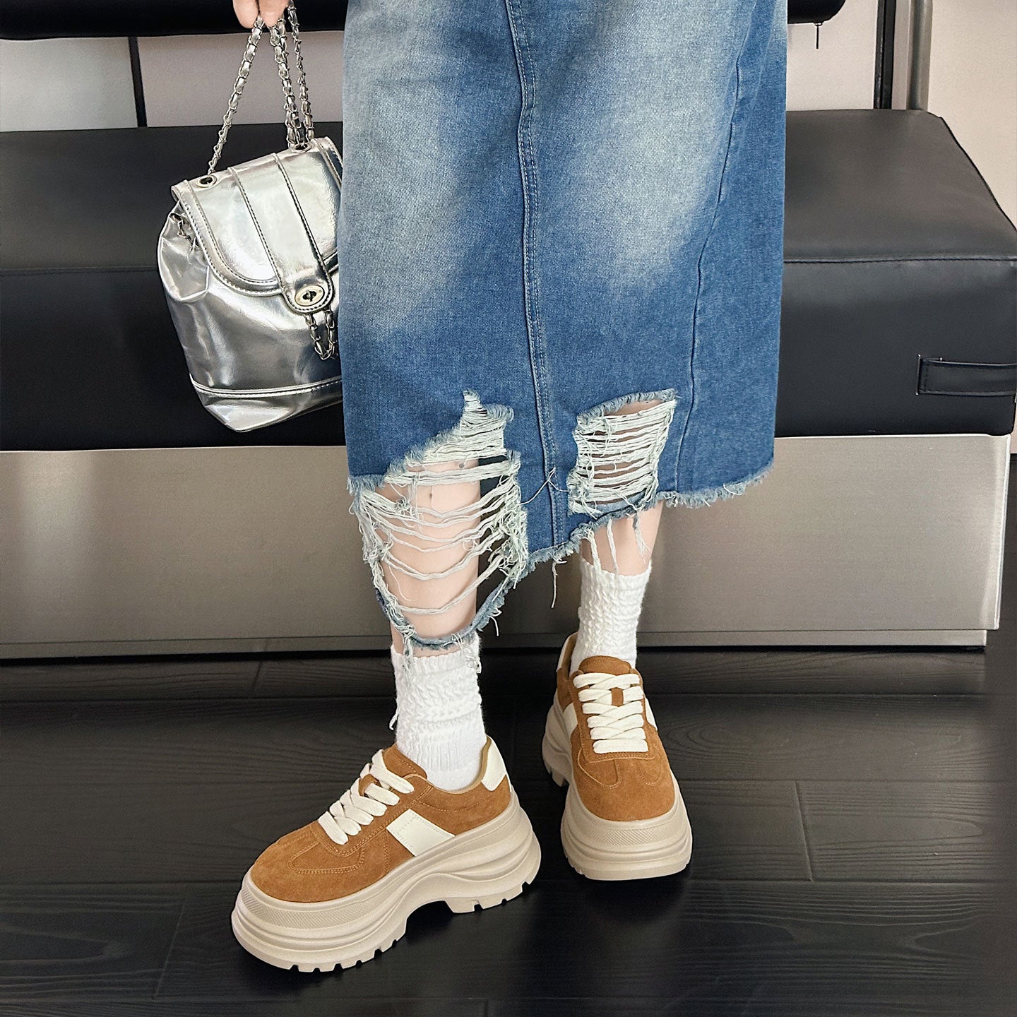 Women's Matte Platform Autumn Fashion Heightened Tide Women's Sports Shoes