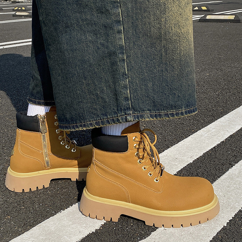 Men's Retro Thick Bottom Increased Outdoor Hiking High Top Boots