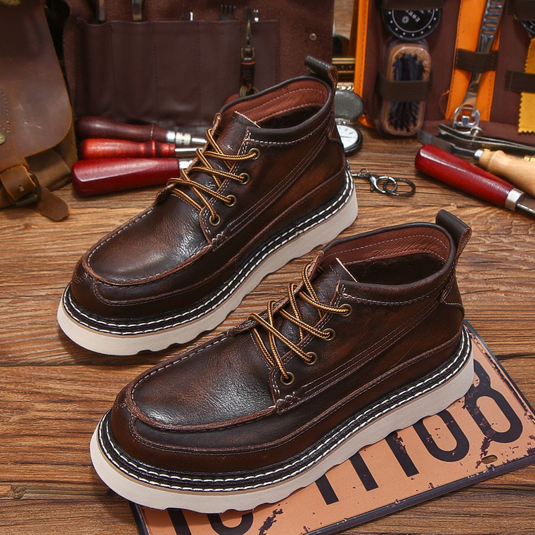 Men's Height Increasing Tassel Fleece-lined Warm Breathable Men's Martin Boots