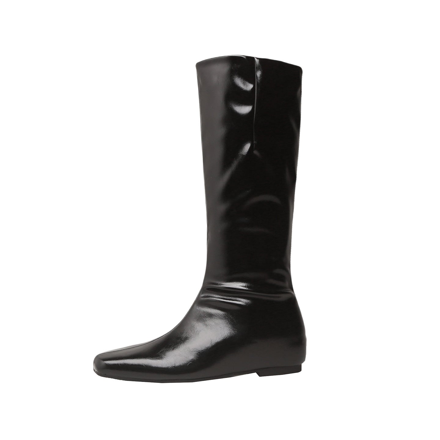 Women's Height Increasing Insole Head Flat Bottom Women's Leather Boots