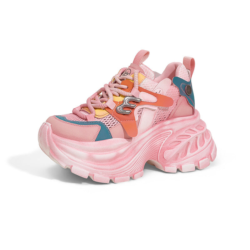 Women's Mesh Surface Breathable Height Increasing Insole Casual Shoes