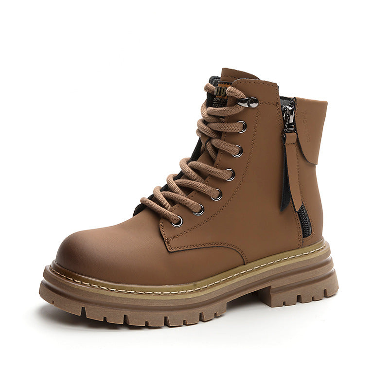 Women's Martin For Retro Motorcycle Fashion Short Worker British Style Women's Leather Boots