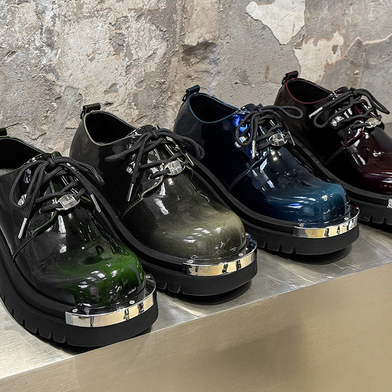Men's Summer Fashion Formal Wear Khaki Blue Men's Casual Leather Shoes