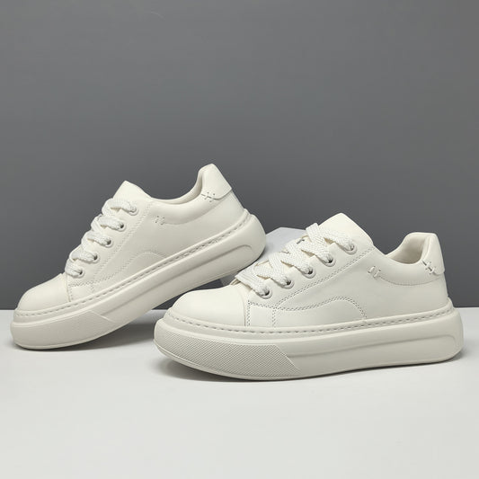 Men's Thick Bottom Fashionable Top Layer Cowhide Casual Shoes