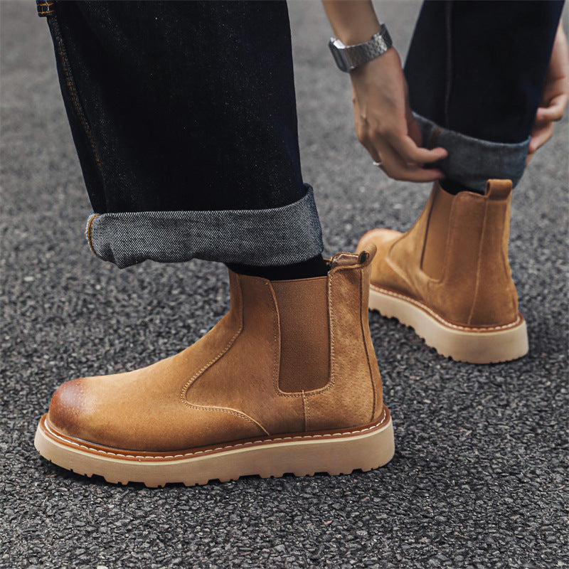 Fashion Classic Men's Martin Retro Platform Men's Leather Boots
