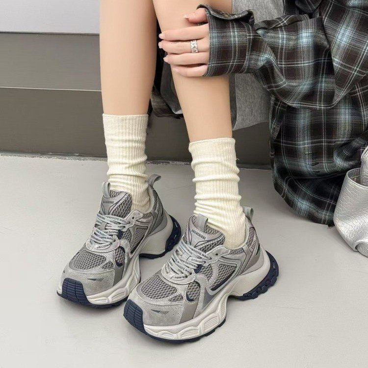 Women's Platform Fashion Clunky Autumn Versatile Sier Women's Sports Shoes