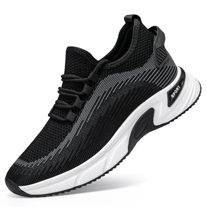 Men's Elevator Summer Breathable Fly Woven Mesh Invisibly Heightened Casual Shoes