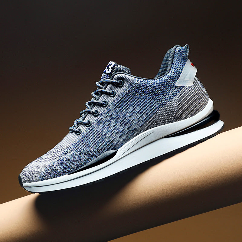 Men's Breathable Lace Up Autumn Blue White Men's Sports Shoes