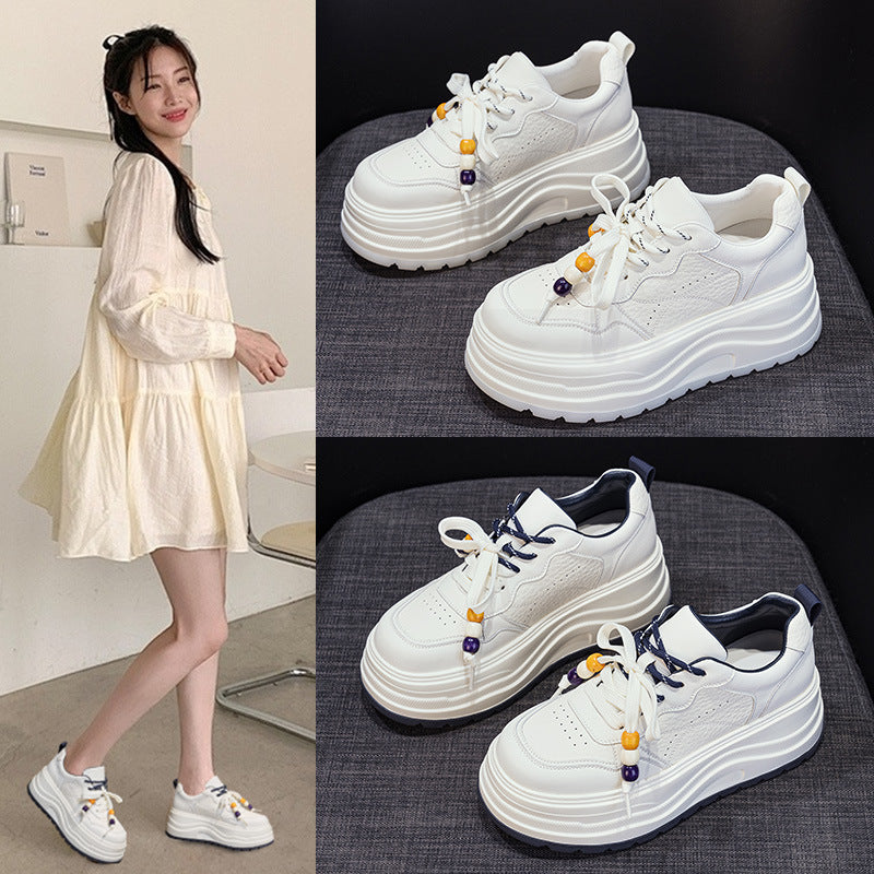 Women's White Color Matching Thin Strap Sports Women's Casual Shoes