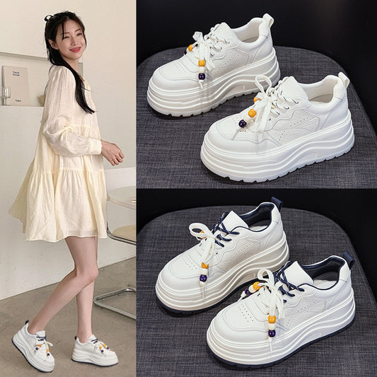 Women's White Color Matching Thin Strap Sports Women's Casual Shoes