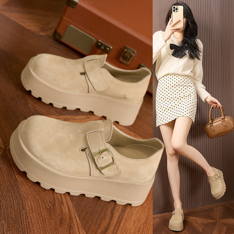 Popular Women's Platform Height Increasing Slip-on Casual Shoes
