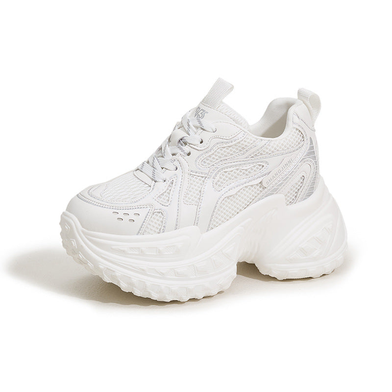 Women's Dad Platform Hollow Mesh Surface Small Height Increasing Women's Sports Shoes