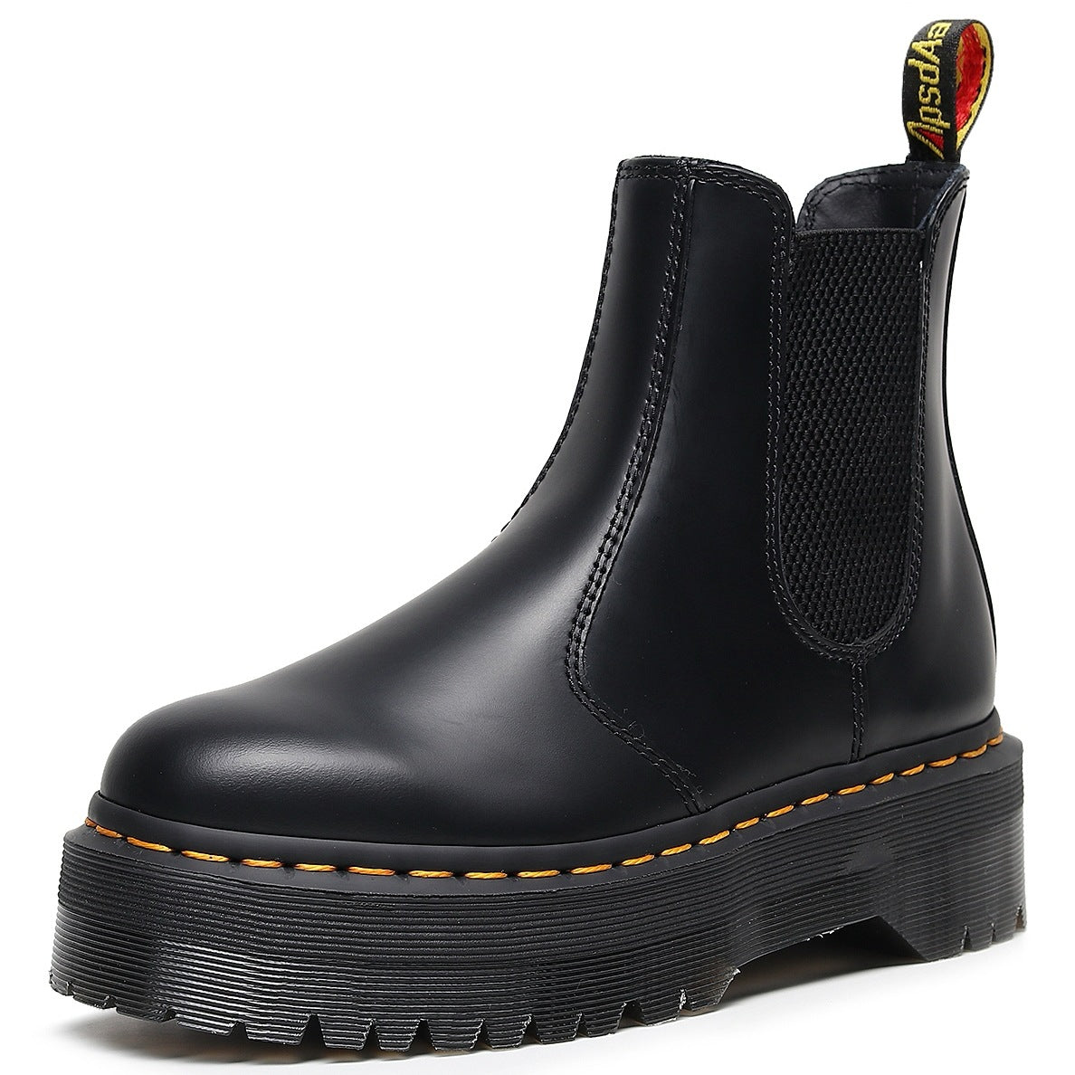 Women's Chelsea Platform Motorcycle British Short Muffin Bottom One Boots