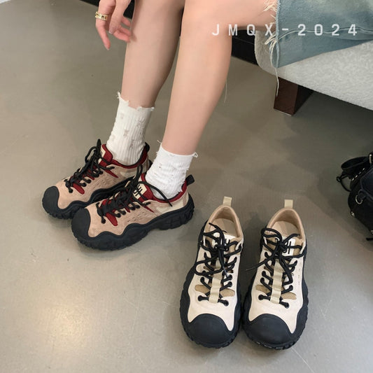 Women's Round Toe Heightened Daddy Outdoor Climbing Men's Shoes