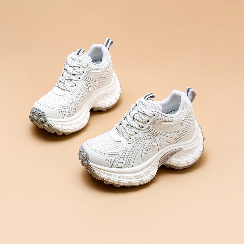 Women's Height Increasing Insole Dad Spring Thick Sole Versatile Sneakers