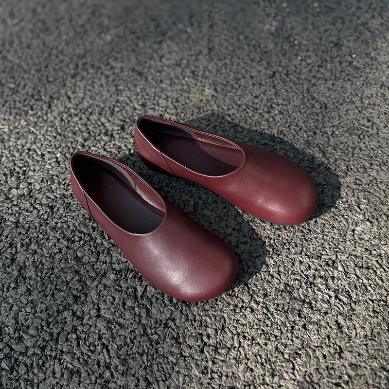 Women's Summer Round Toe Cute Compact Design Genuine Flat Daily Women's Shoes