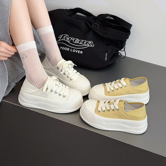Women's Two-way Wear Step-on White Spring Lazy Women's Casual Shoes