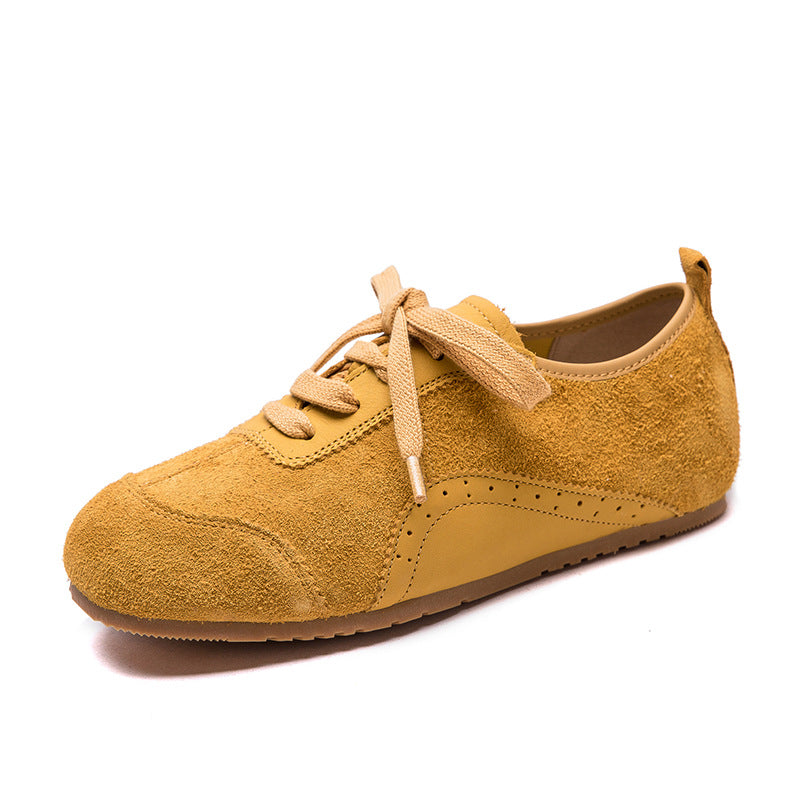 Women's Shu British Style First Layer Cowhide Sports Macaron Women's Shoes