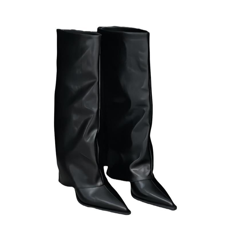 Pointed Hot Style Pants Tube High Female Stiletto Below The Heels