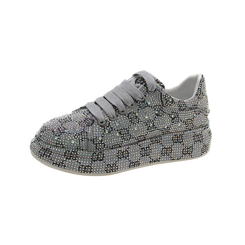Women's Full Diamond Pumps Muffin Platform Rhinestone Men's Shoes