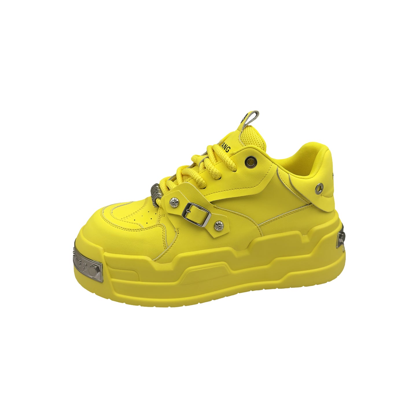 Women's & Men's Bread Thick Sole Height Increasing Fashionable White Design Couple Men's Casual Shoes