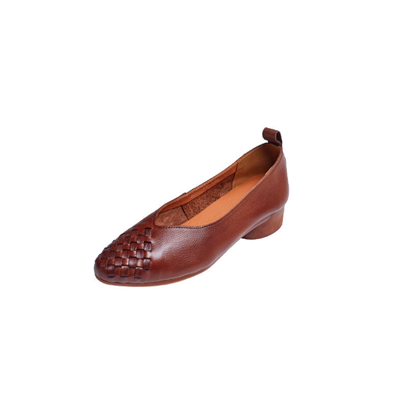 Genuine Hand-made Pointed Woven Foot Cover Women's Casual Shoes