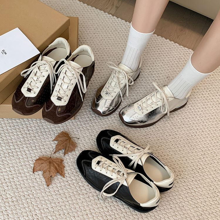 Women's Sheepskin German Training Platform Flat Top Layer Women's Casual Shoes