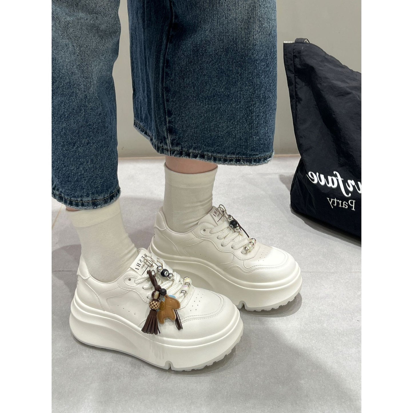 Women's Spring Platform Heightened White For Sneakers