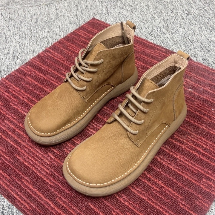 Beautiful Men's Matte Top Layer Cowhide Boots